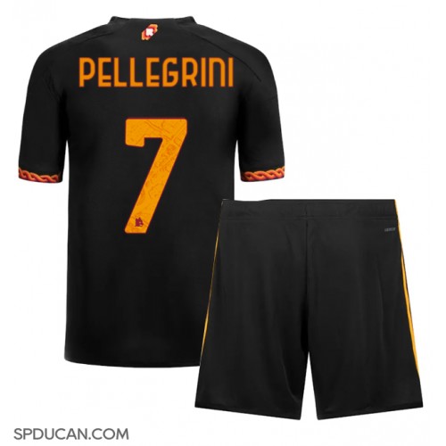 Dječji Nogometni Dres AS Roma Lorenzo Pellegrini #7 Rezervni 2023-24 Kratak Rukav (+ Kratke hlače)